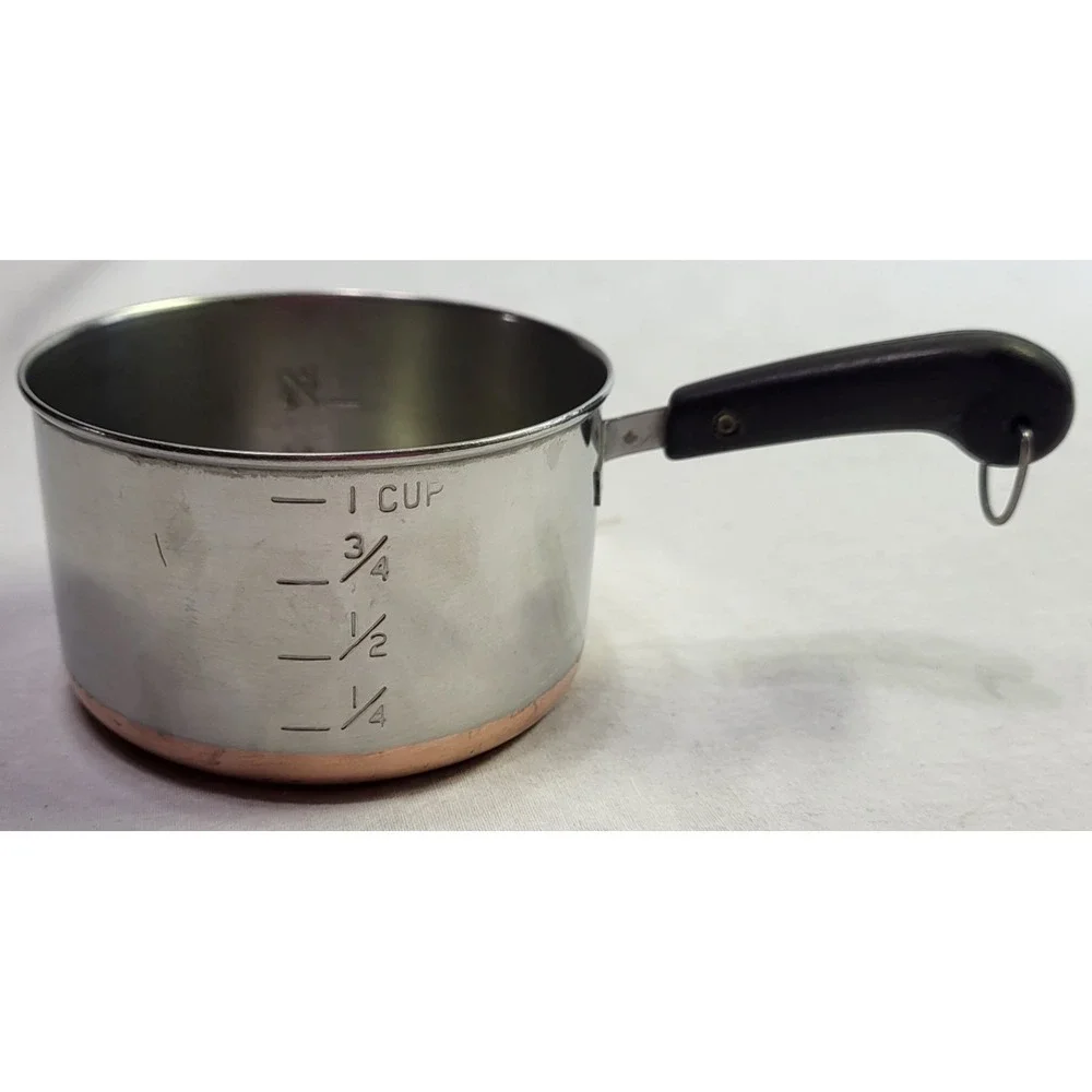 Revere Ware Measuring Cup Vintage Copper Bottom Stainless Steel USA Kitchen